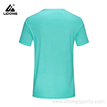Plain Light Blue Polyester Gym Man Tshirt Wholesale